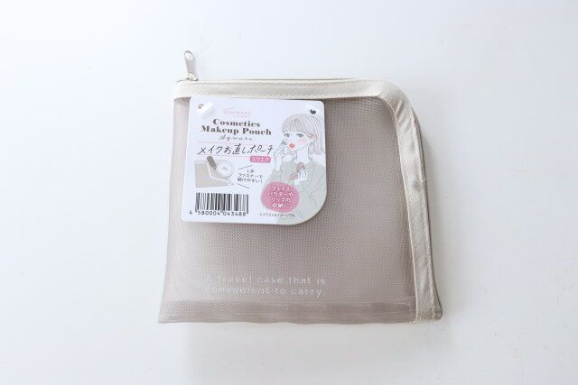 セリア メイクお直しポーチ スクエア 商品タグ