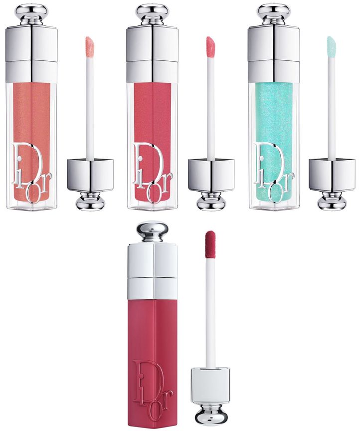 〈上左から〉ディオール アディクト リップ マキシマイザー 090、092、094 各￥4,730 〈下〉ディオール アディクト リップ ティント 671 ￥4,730（すべて4月21日よりディオール公式オンライン ブティック・一部店舗先行、4月25日より全国限定発売）