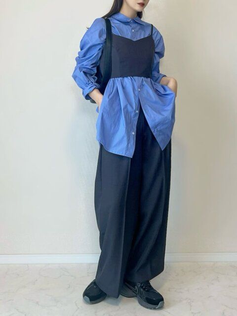 ブルーシャツコーデ1