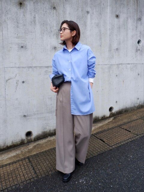 ブルーシャツコーデ4