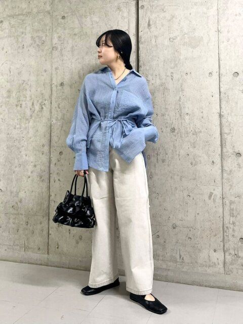 ブルーシャツコーデ2