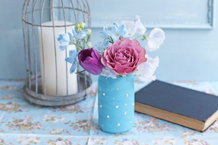 ブルーのフラワーベース