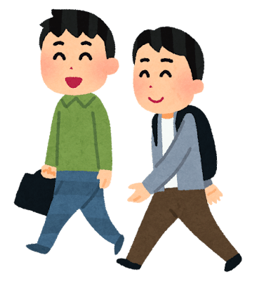 通学・通勤のイラスト（私服・男性）