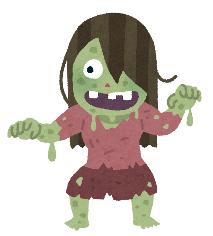 ゾンビのイラスト（女性） | かわいいフリー素材集 いらすとや