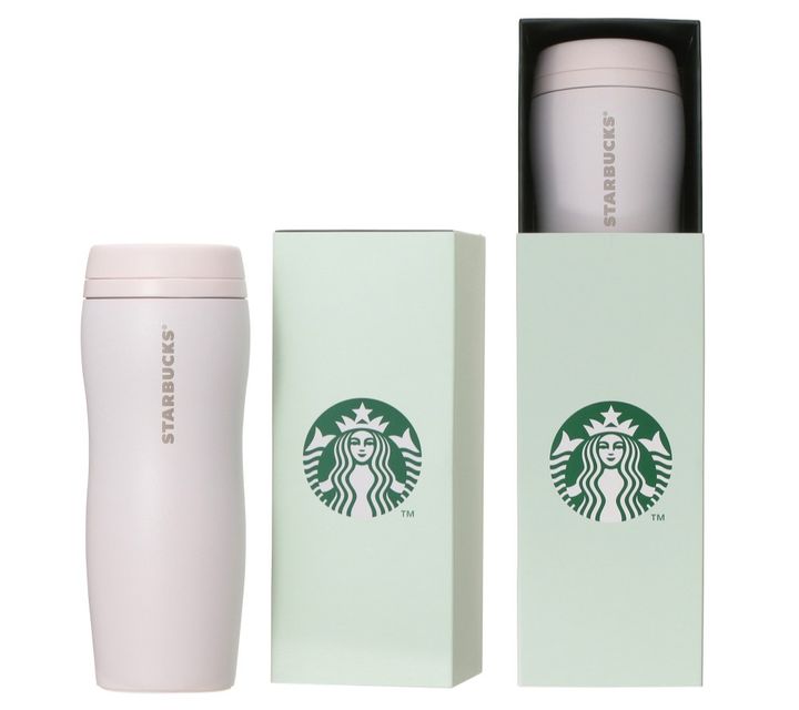 「ギフトボックス入りカーヴドステンレスボトルピンクベージュ」355ml 4950円