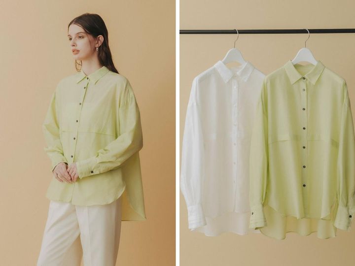 画像: 「フロントスウィッチ シアーシャツ」各￥35,200【オーベル】 出典：オーベル