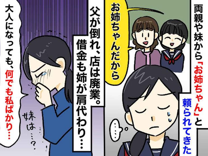 画像: 母＆妹「お姉ちゃんなんだから」借金、生活費、妹の学費も全て肩代わり。依存された『姉』が行き着いた先