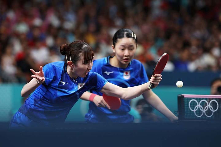 早田ひな、張本美和ペア（C）Getty Images