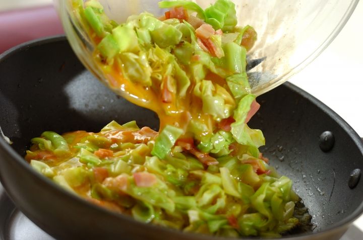 キャベツオムレツの作り方2