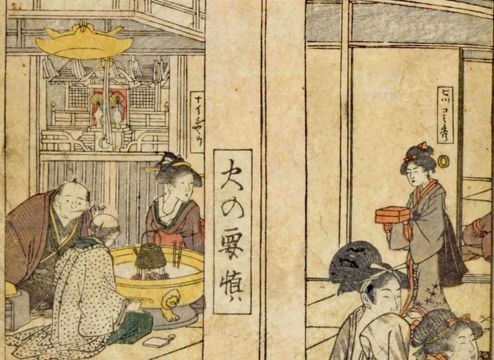 十返舎一九作、喜多川歌麿画『青楼絵抄年中行事』1804年（享和4）