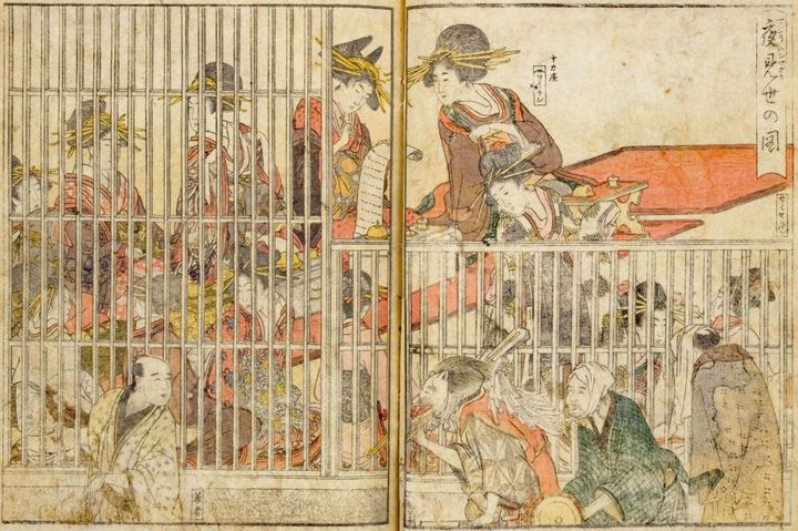 十返舎一九作、喜多川歌麿画『青楼絵抄年中行事』1804年（享和4）