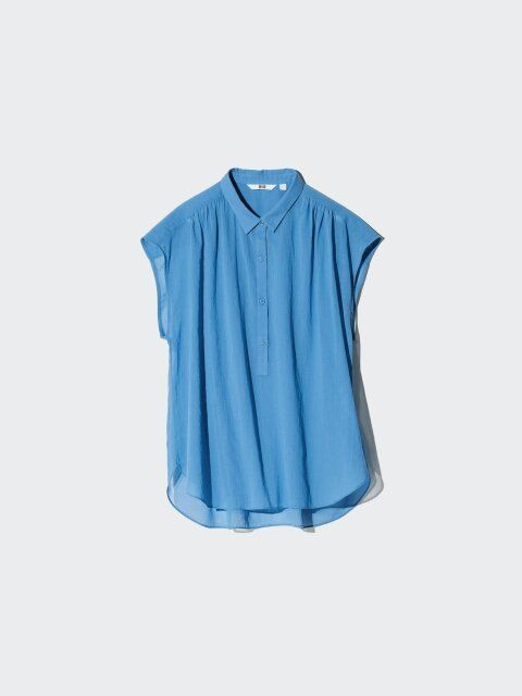 2025春ユニクロレディース新作コットンシアーブラウス