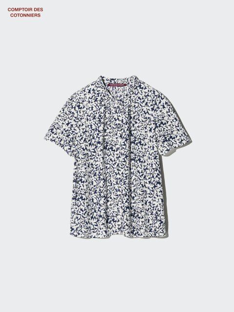 2025春ユニクロレディース新作レーヨンプリントシャツ