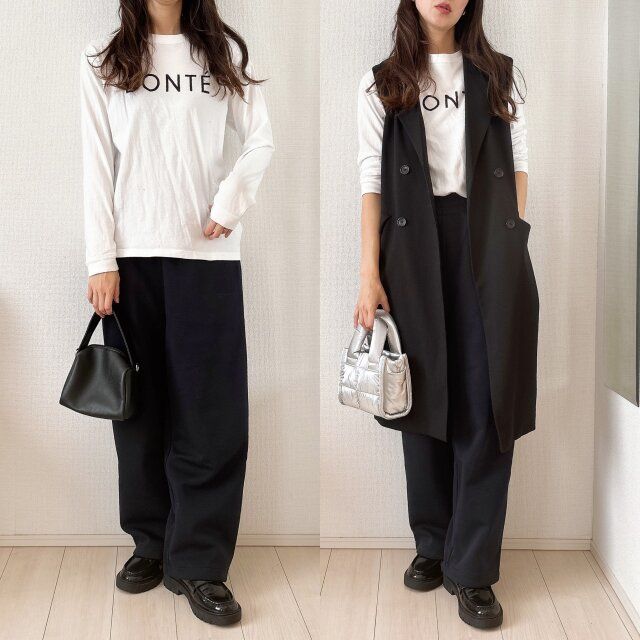 ロゴTはきれいめアイテムをプラス