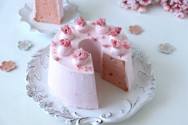 桜シフォンケーキ