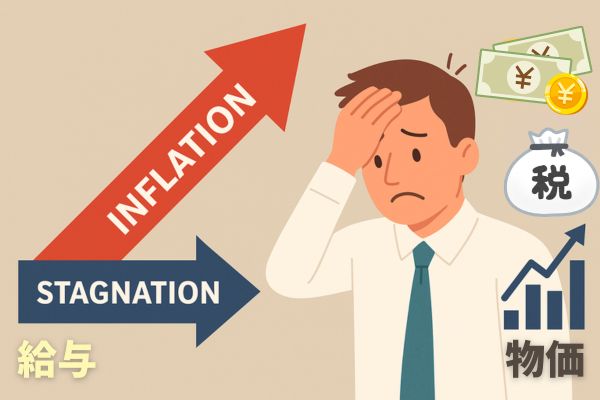給与は据え置きで物価が上がっていくスタグフレーション