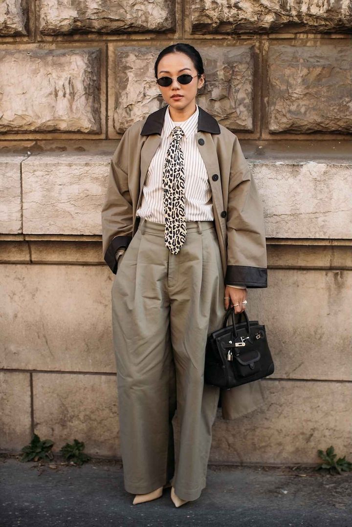 画像: オリーブトーンでつくる洗練マニッシュコーデ