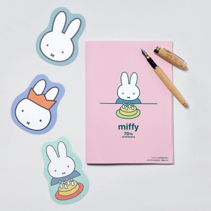 ミッフィーの万年筆、ノート、カードのセット 雑誌GLOW付録