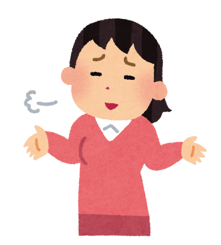 やれやれ」のポーズのイラスト（女性） | かわいいフリー素材集 いらすとや