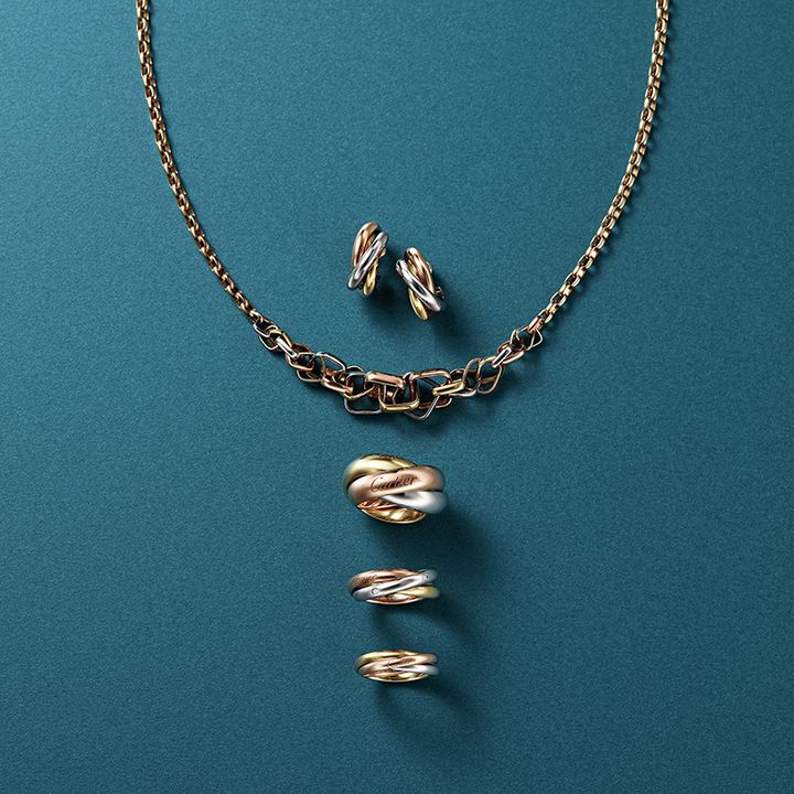 カルティエのトリニティのイヤリングとネックレスとリング3種類