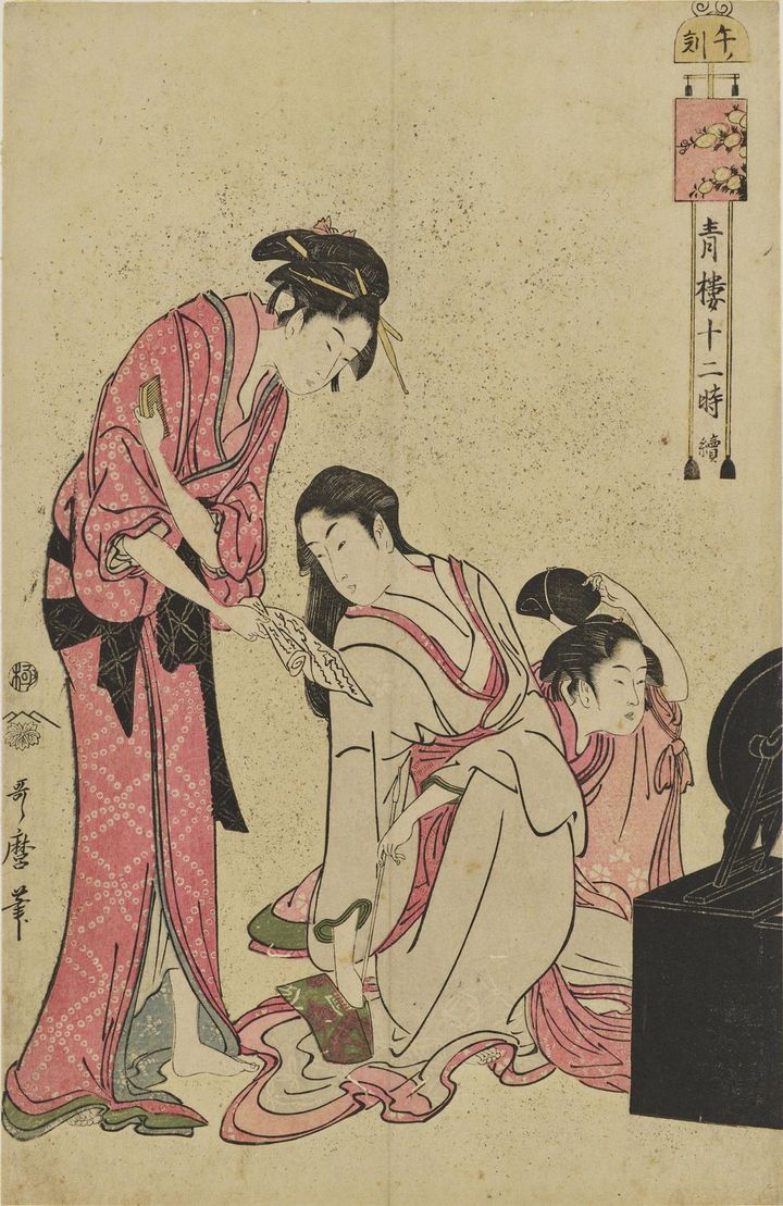 喜多川歌麿「青樓十二時 續・午（うま）ノ刻」（正午）