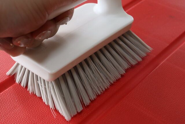 掛け・立て収納できるバス床洗い 使用例