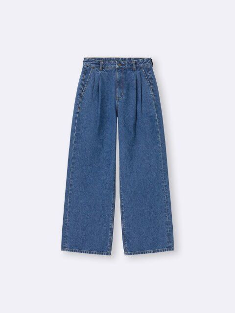 2025guレディースデニムタックトラウザー