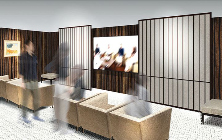 貴賓室内では『レ・ミゼラブル』ゆかりのメンバーによる座談会の映像を初公開。