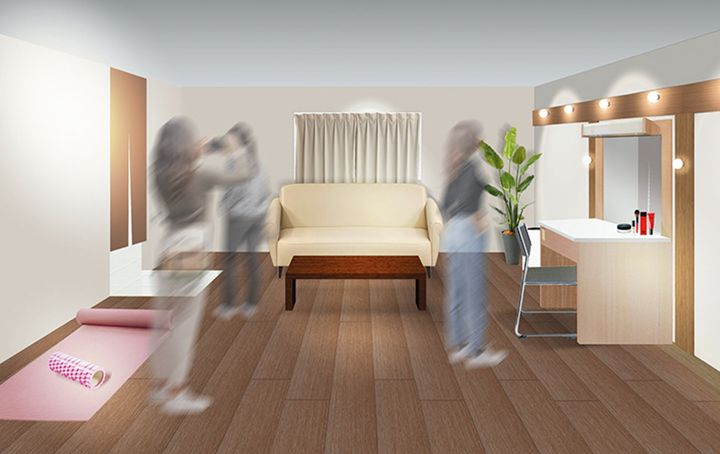 出演者のうち座長が使用する「5‐1」楽屋が再現され、公演前後のような気分に。