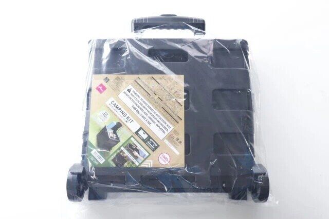 ダイソーの折りたたみキャリーカート（黒）のパッケージ