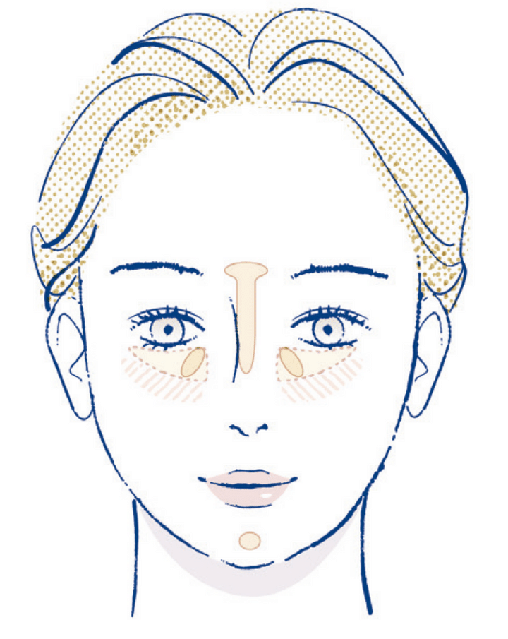 下地のあとにパール感のあるコンシーラーを目の下に仕込むと、何もしていないかのように見せながら肌の明るさが自然にアップ。