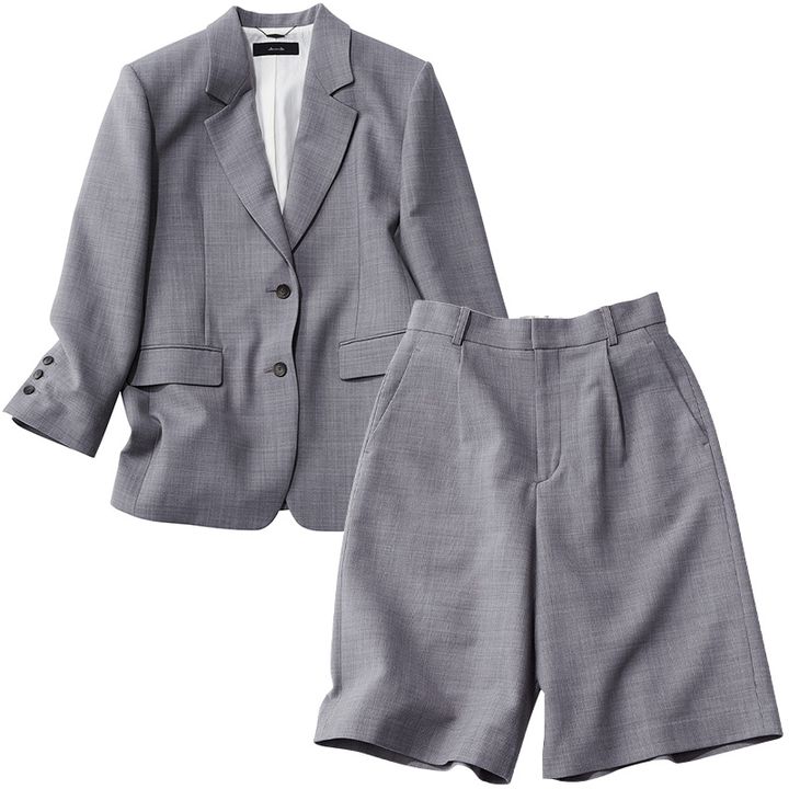 アルアバイルのグレーのハーフパンツとジャケットのセットアップ