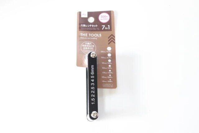 ダイソーのアルミ六角レンチセット（折り畳み式、7本）のパッケージ