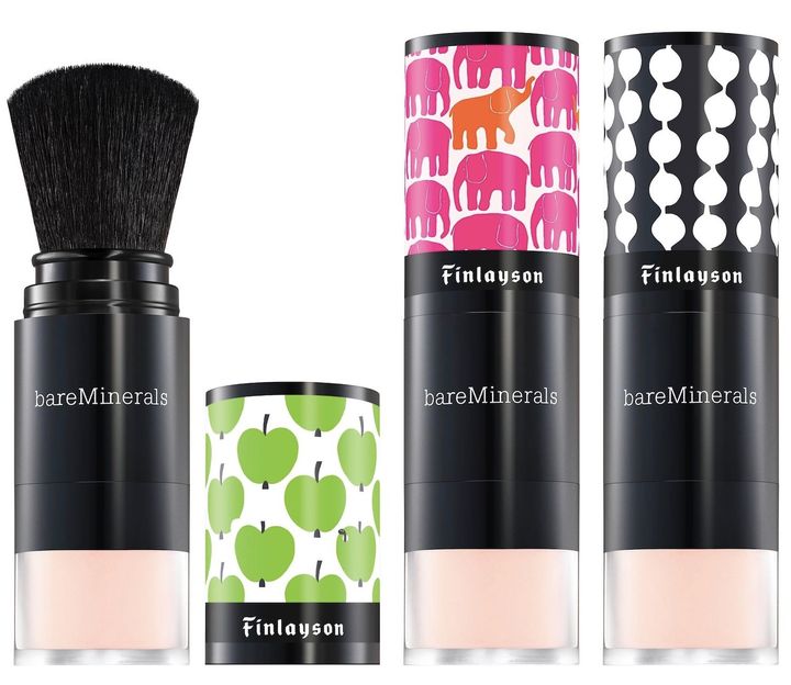 〈左から〉オリジナル ミネラルベール UVパウダー（フィンレイソン デザイン） オンップ、エレファンティ・ヴァパア、パンプーラ 各5.3g 各￥5,280（すべて4月22日より限定発売） Finlayson™©︎ Finlayson Oy