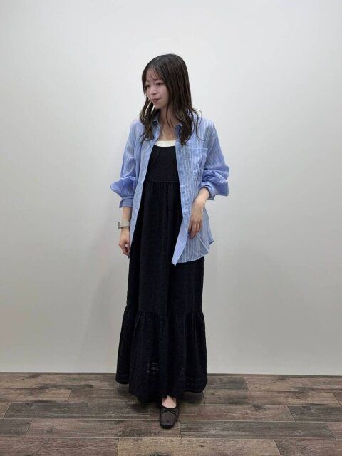 黒キャミワンピースコーデ3