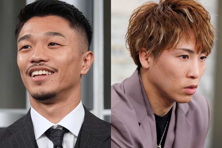 左から中谷潤人、井上尚弥（写真提供・WOWOW）