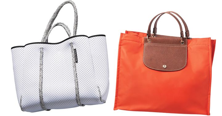 ステートオブエスケープの白トートとロンシャンのオレンジ色のトート