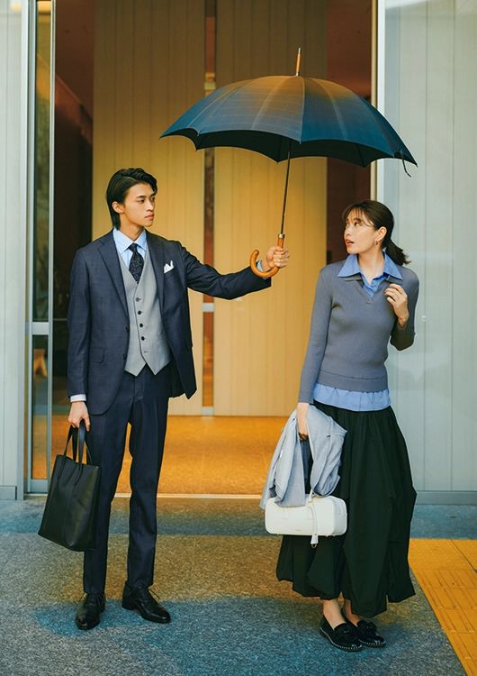 ドッキングニット合わせの上品通勤コーデ