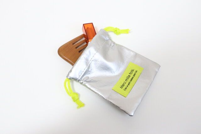 シルバー巾着織ネーム付 身だしなみグッズ