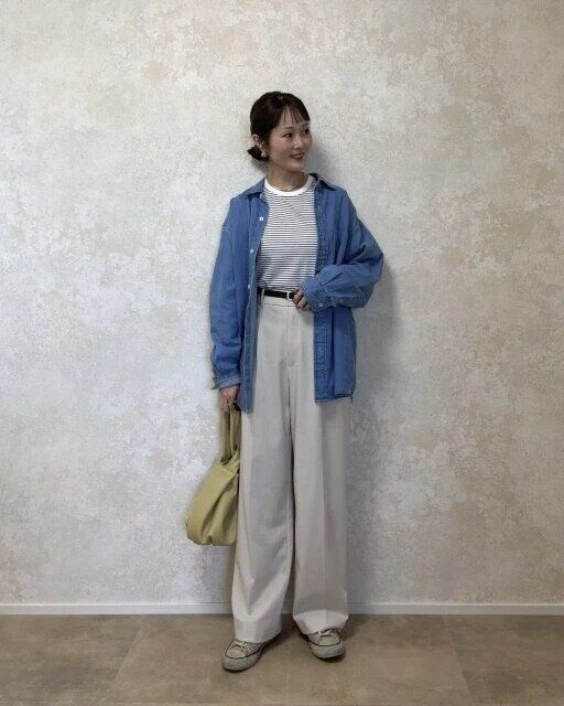 2025ユニクロ女性おすすめソフトリブボーダークルーネックTお手本コーデ