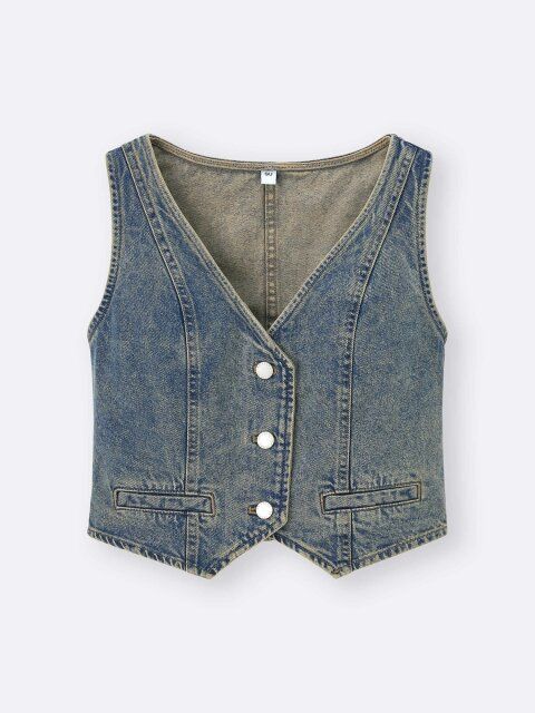 2025春guレディースデニムベスト