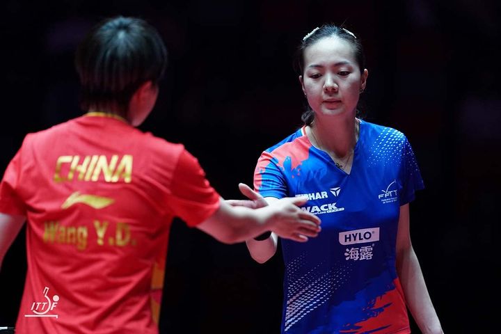 王芸迪に勝利したユアン・ジアナン（C）ITTF