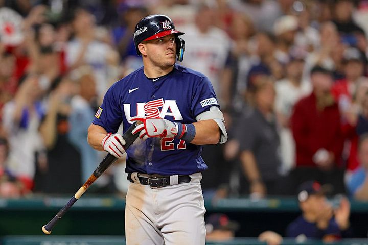 盟友・大谷翔平に三振を喫したマイク・トラウト (C) Getty Images