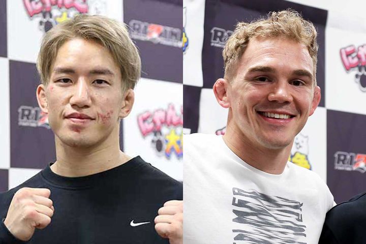 左から朝倉海、ビリーコーチ（撮影：SPREAD編集部）