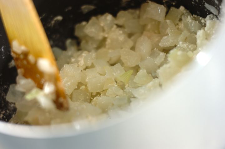 新玉ネギのクリームスープの作り方2