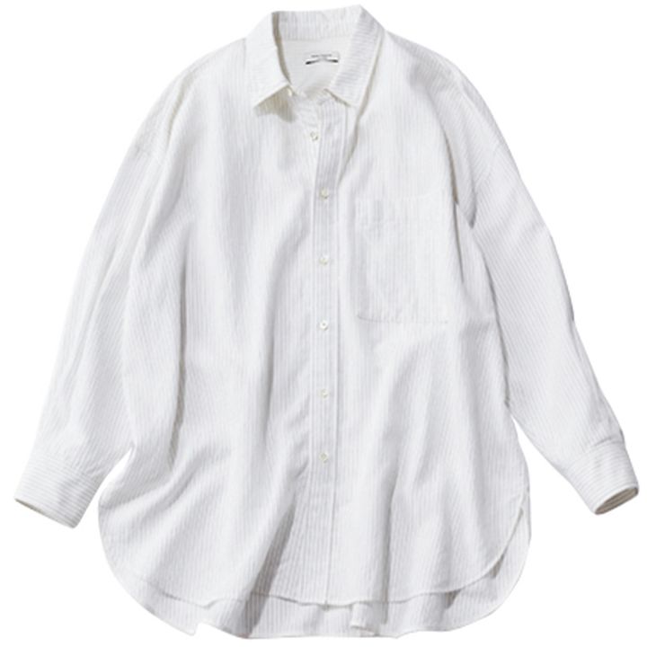 ニアーニッポンのストライプ柄のオーバーサイズシャツ