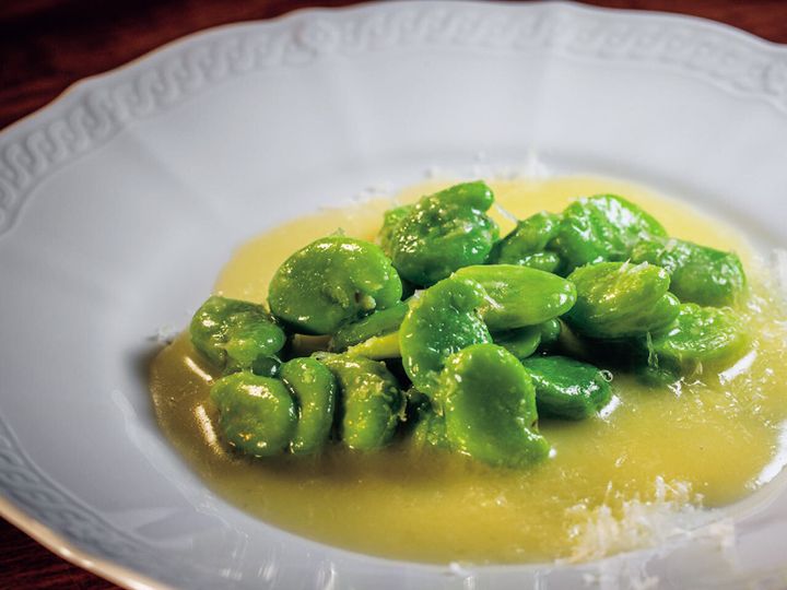 六本木一丁目『Brando』の「そら豆とバターとペコリーノチーズのソース」