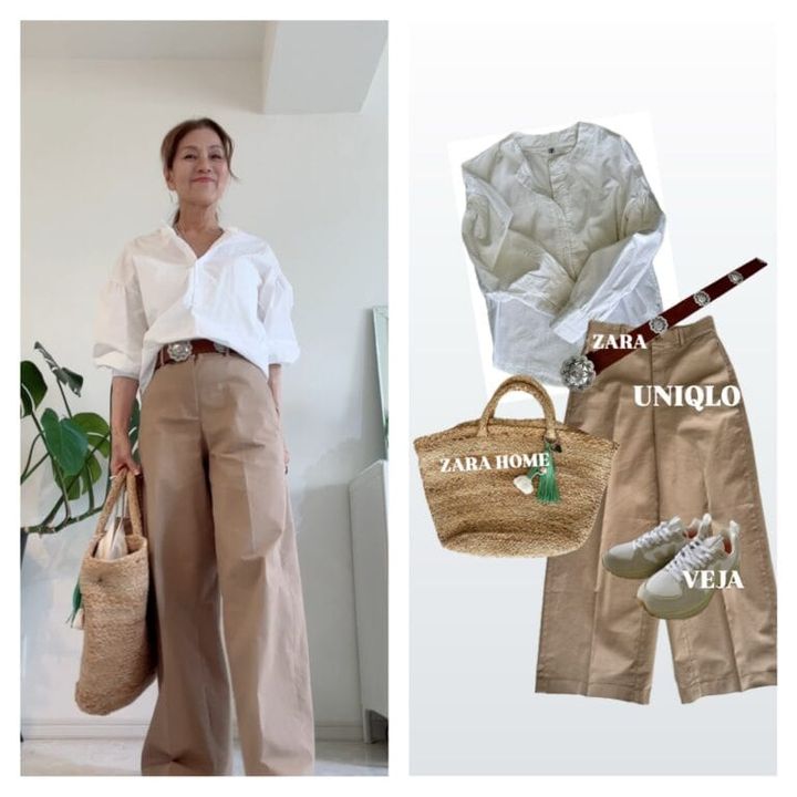 「ユニクロ」チノパンツコーデ②