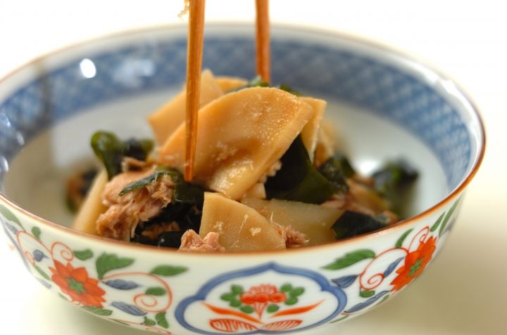 タケノコとツナとワカメの煮物の作り方3