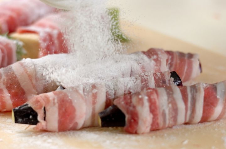 高野豆腐とナスの豚バラ巻きの作り方2